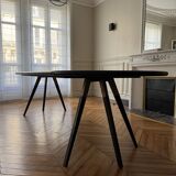 Custom made dining room table 280 x 100 x 75 solid black oak