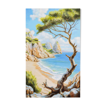Oil painting of a beach signed. Sea in oil signed. Painting of a beach.