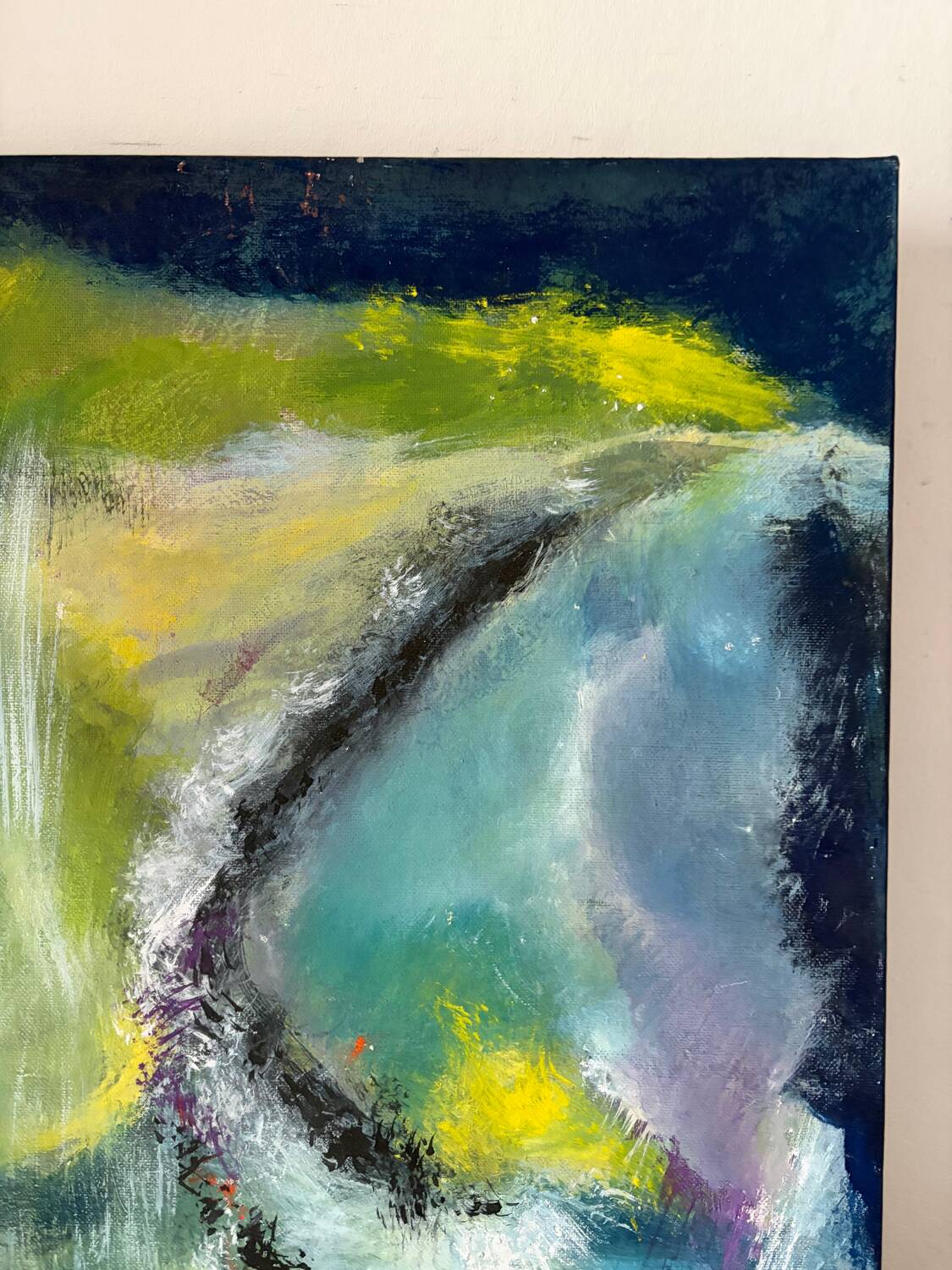 Abstract, oil on canvas signed Christian Mallet 2002