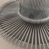 Italian Pedestal Dining Table in Chrome and Glass