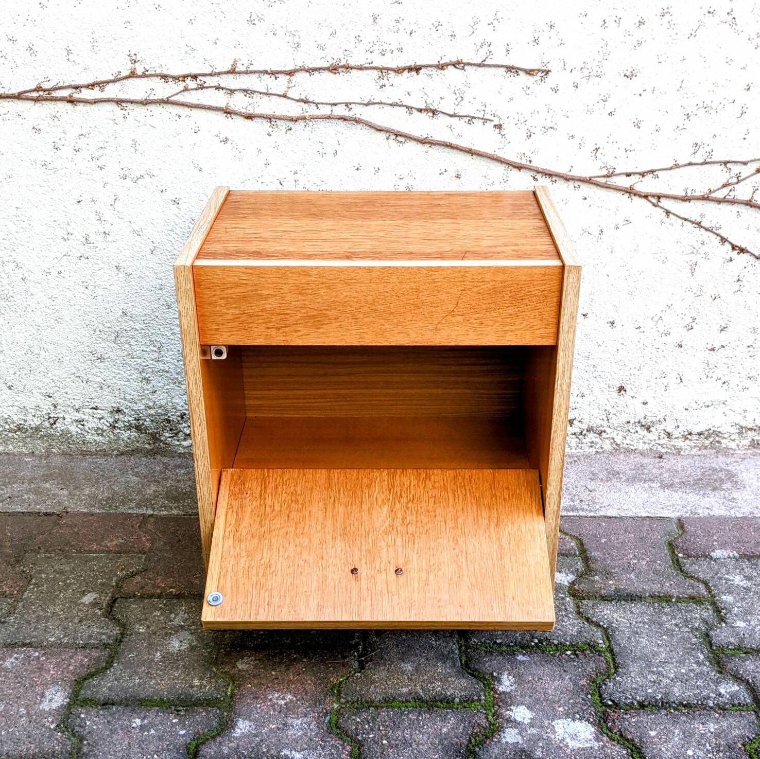 Golden oak bedside table from the 70s
