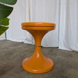 Orange Vintage Mushroom Stool “Jurček” by Meblo, 1960s – Space Age Retro