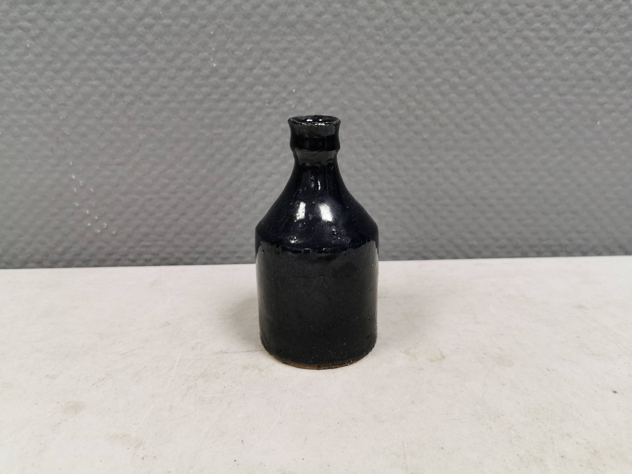 Miniature vase by Peter Fitzner (PF) in stoneware with dark blue glaze