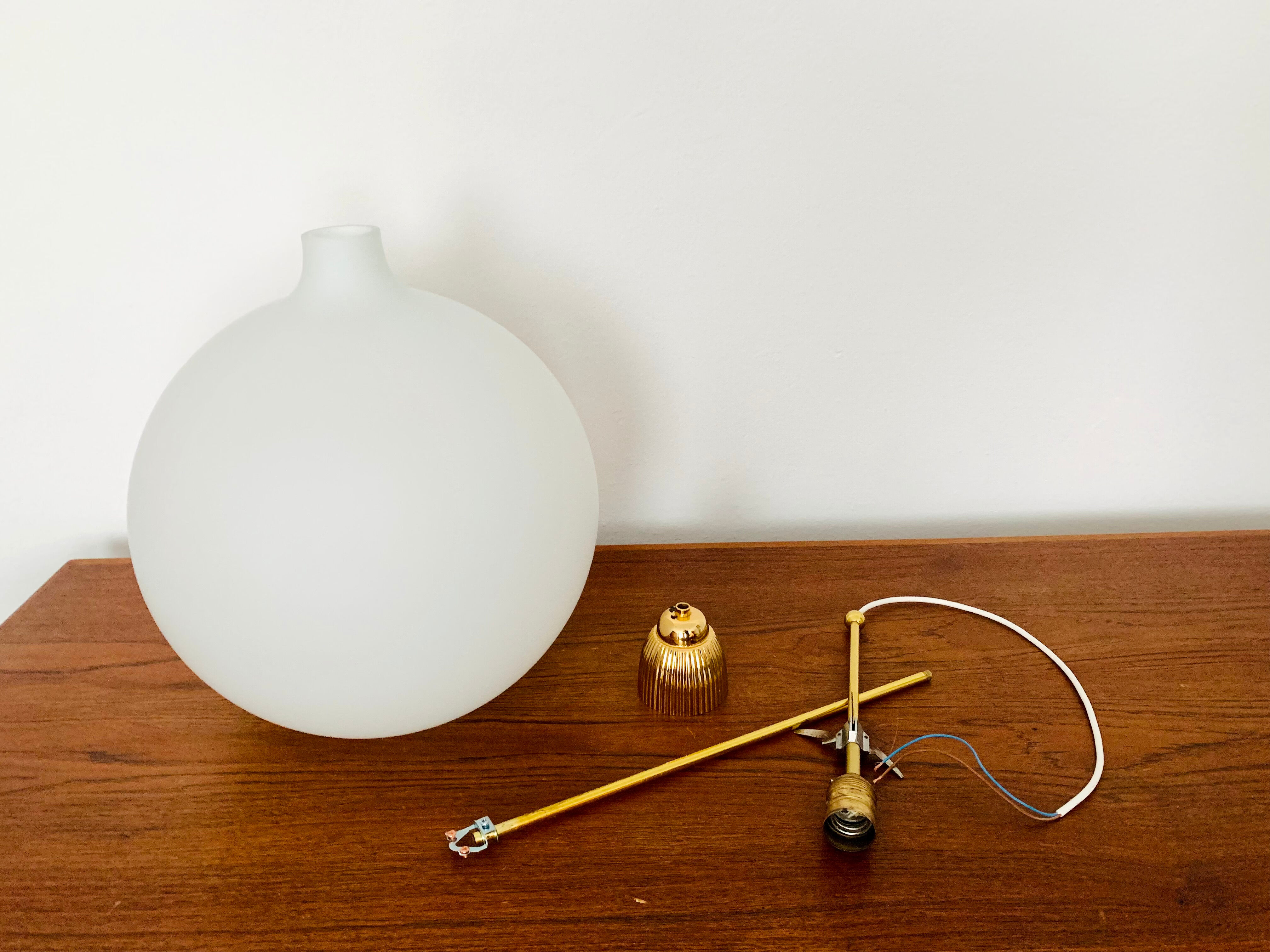 Large opaline lamp by Aloys Gangkofner for Peill and Putzler