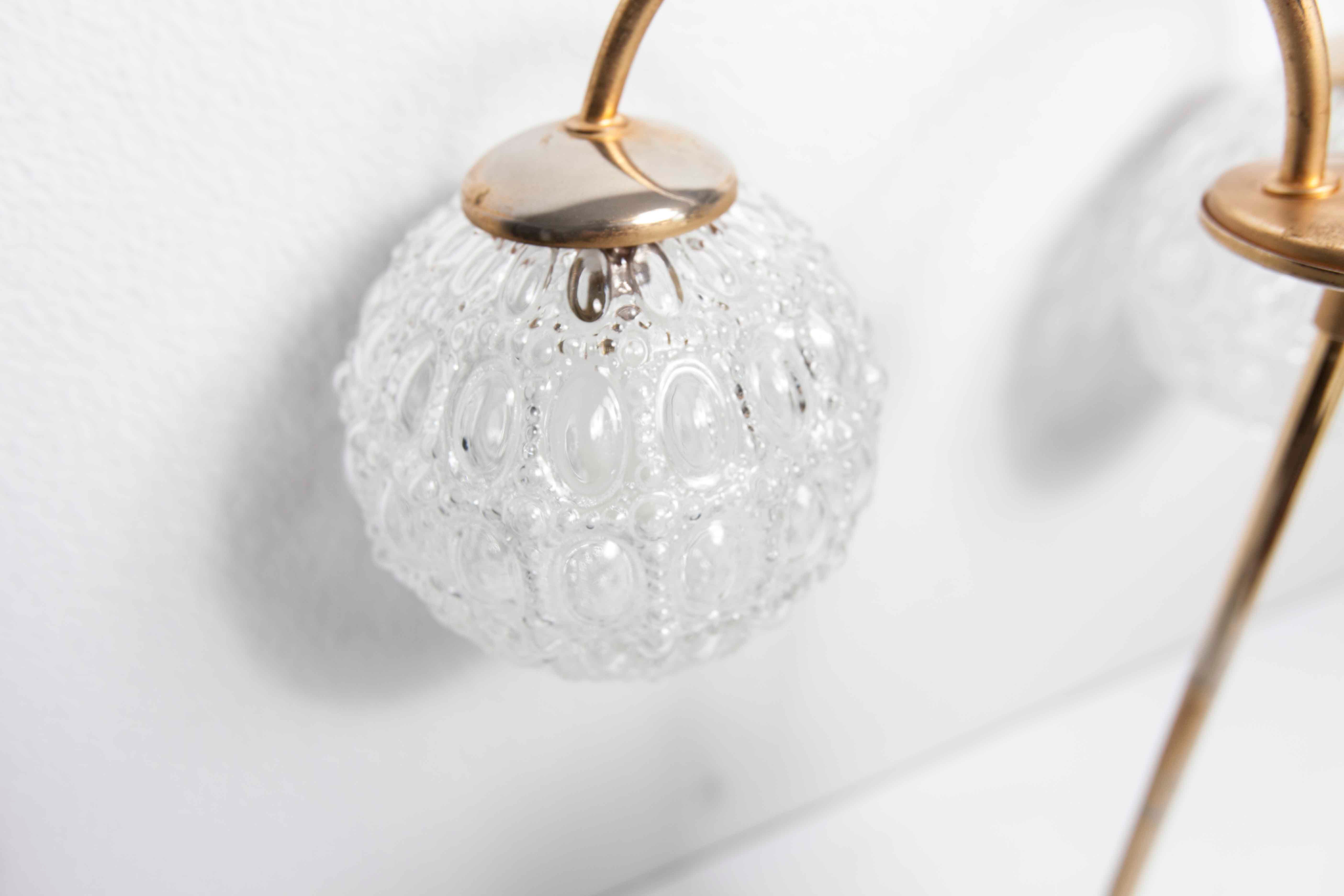 Brass ceiling and glass 3 balls 1960