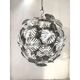 Contemporary brunito end white leaves sphere suspension pendant