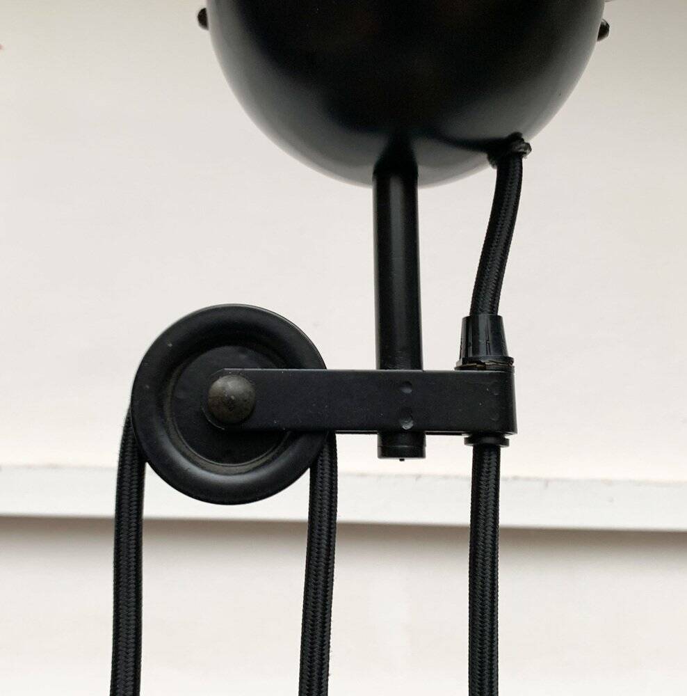 Postmodern vintage pendant lamp with counterweight by Metalarte, 1980s.