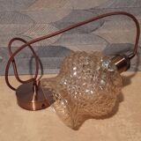 Pendant lamp, glass tulip luminaire, diamond tip, circa 1950's
