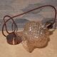 Suspension luminaire tulipe en verre pointe diamant vers 1950's