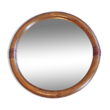 Vintage round wicker mirror