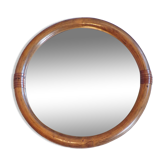 Vintage round wicker mirror