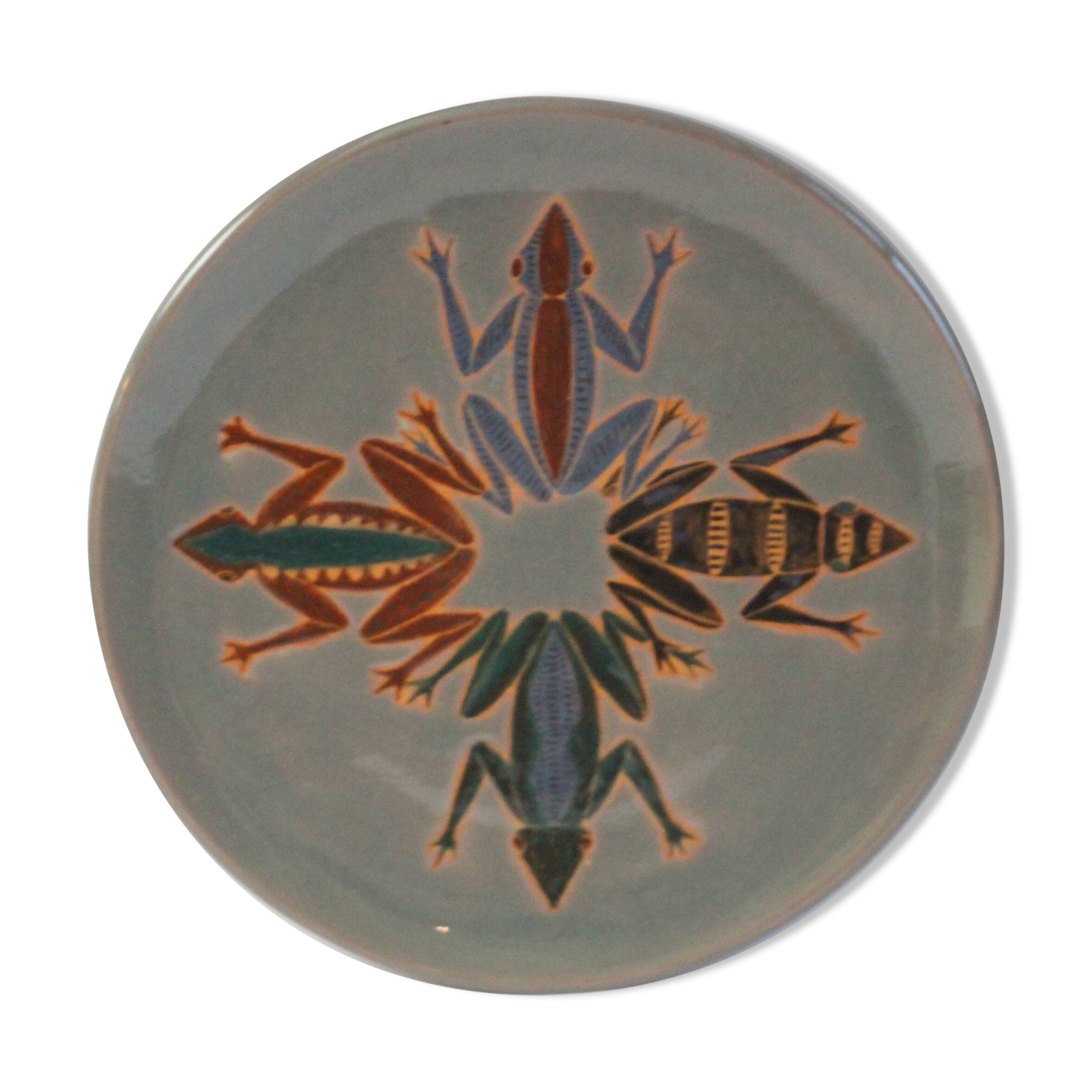 Ceramic plate by Nzouala Fidele, Ecole des arts, Brazzaville Congo 1960s