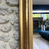 Antique mirror 136.5/98cm Louis-Philippe pearl-gilded with gold leaf.