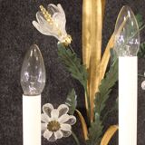 Italian crystal and metal wall lamp from the 70s