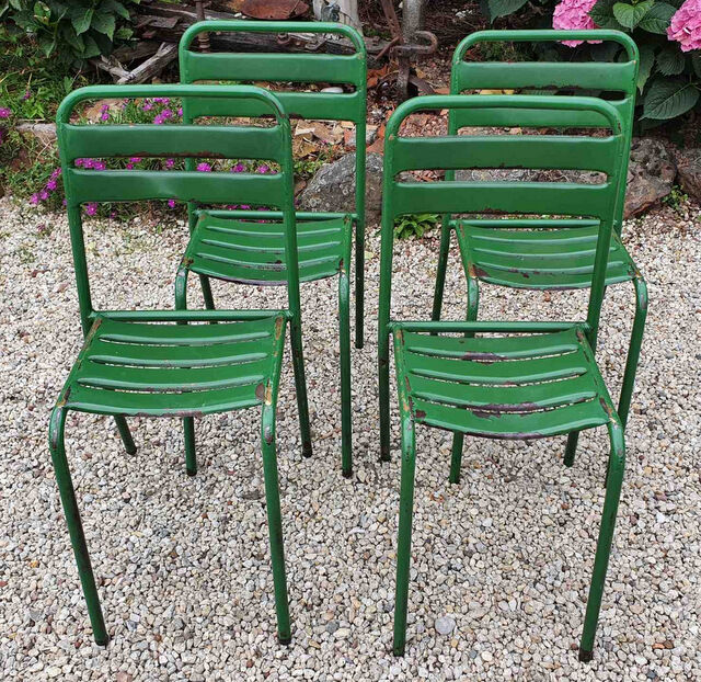 30 vintage metal bistro chairs 1950