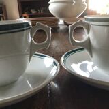Cup and saucer Sarreguemines iron earth