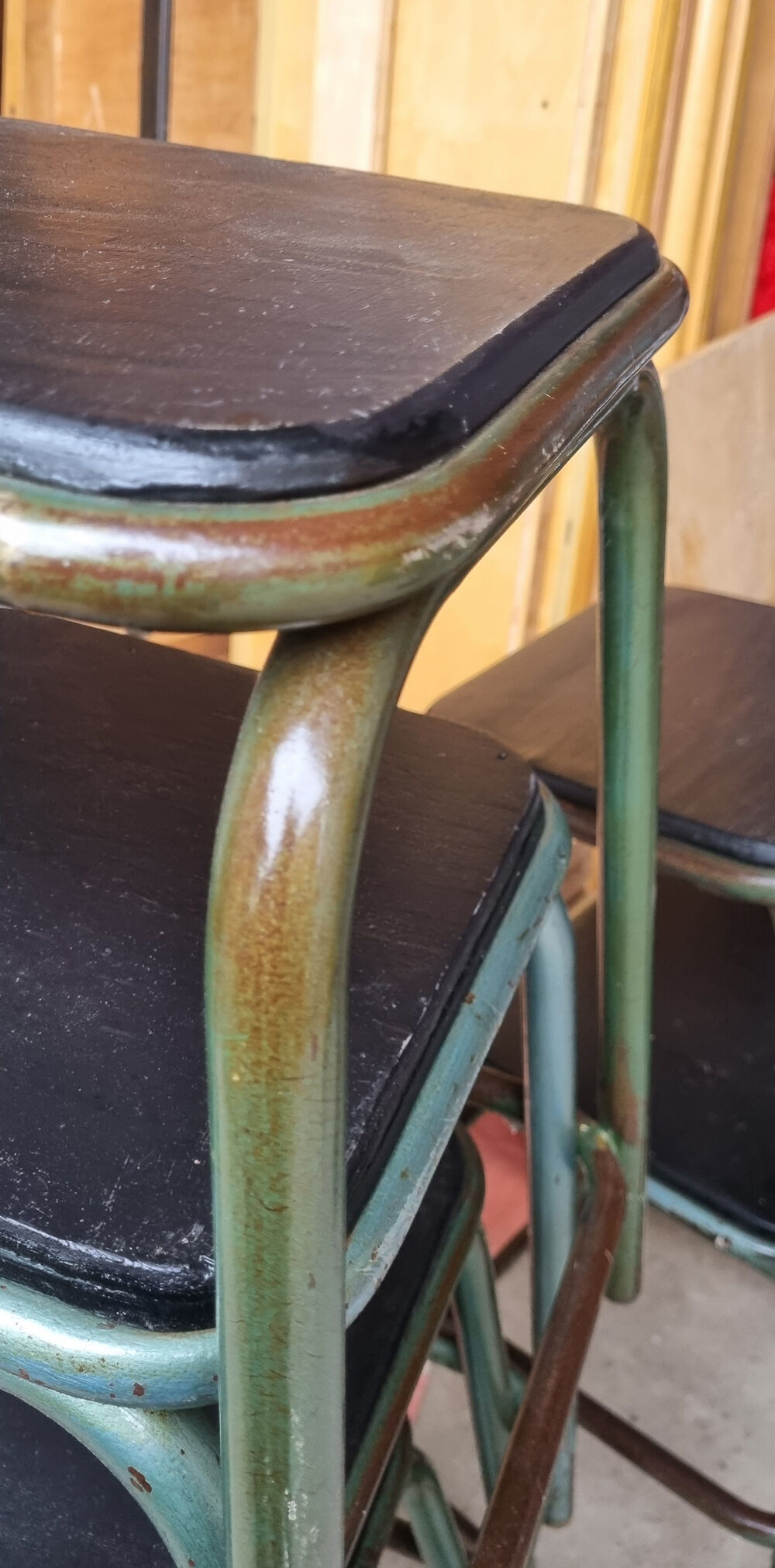 Industrial stools, Gaston Cavaillon for Mullca, vintage