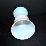 Ancient opaline white glass goblet with a soap bubble effect.
