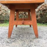 Vintage table René Gabriel in beech period reconstruction