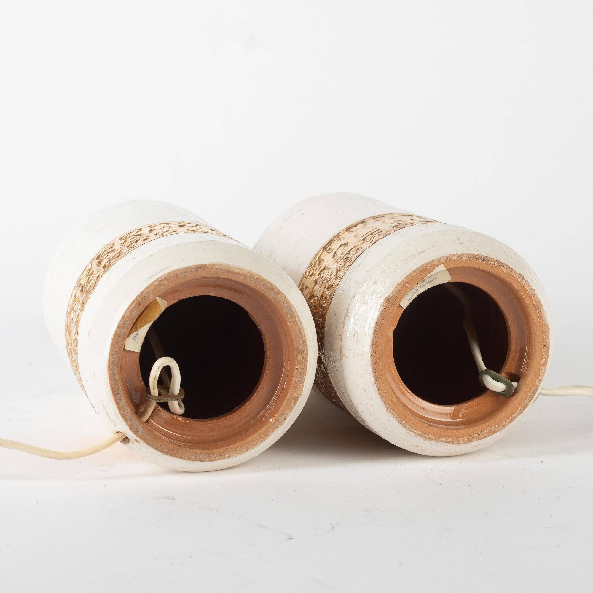 Pair of ceramic lamps by Aldo Londi for Bitossi, Sweden, 1960.
