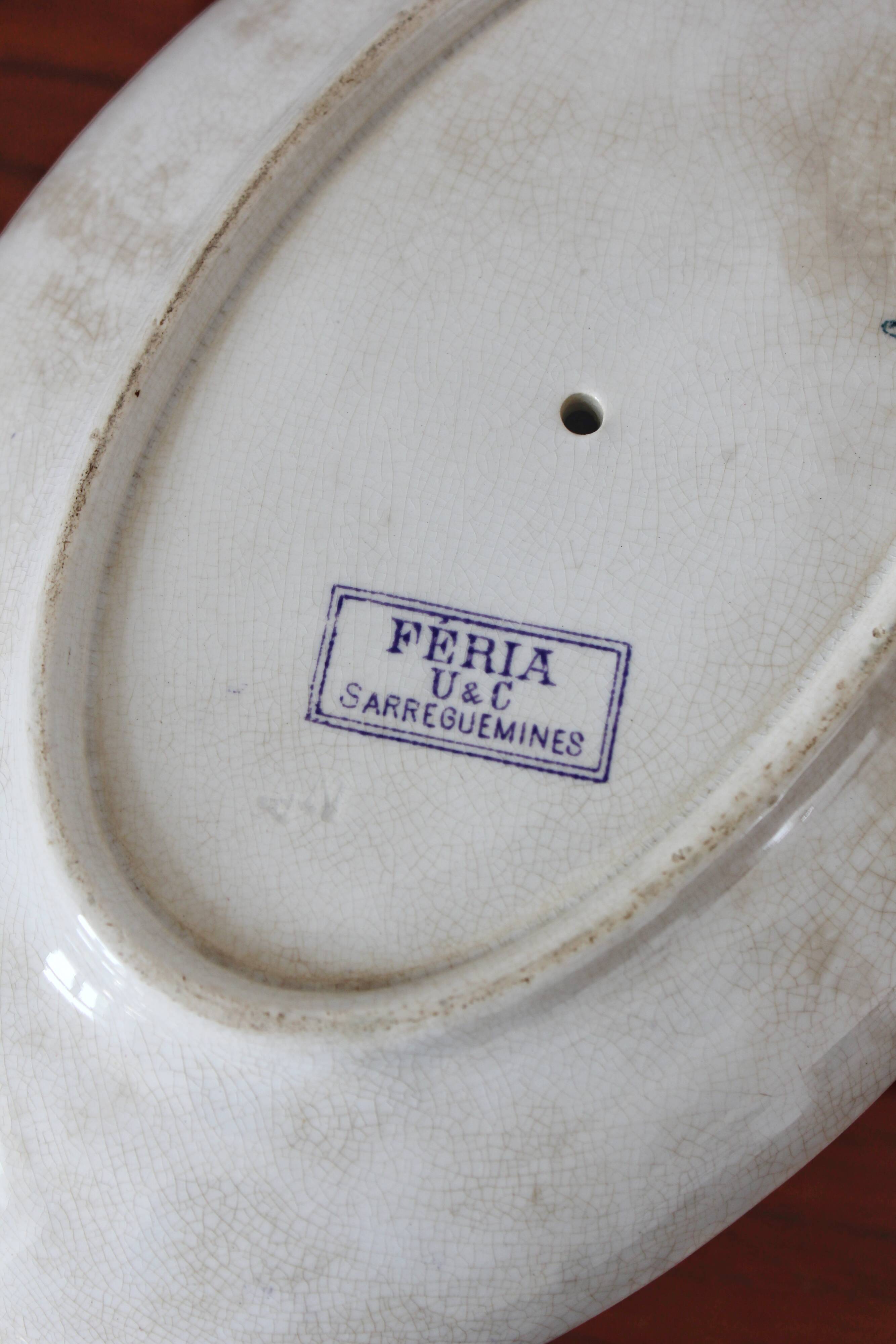 U&C Sarreguemines "Féria" iron clay sauce boat