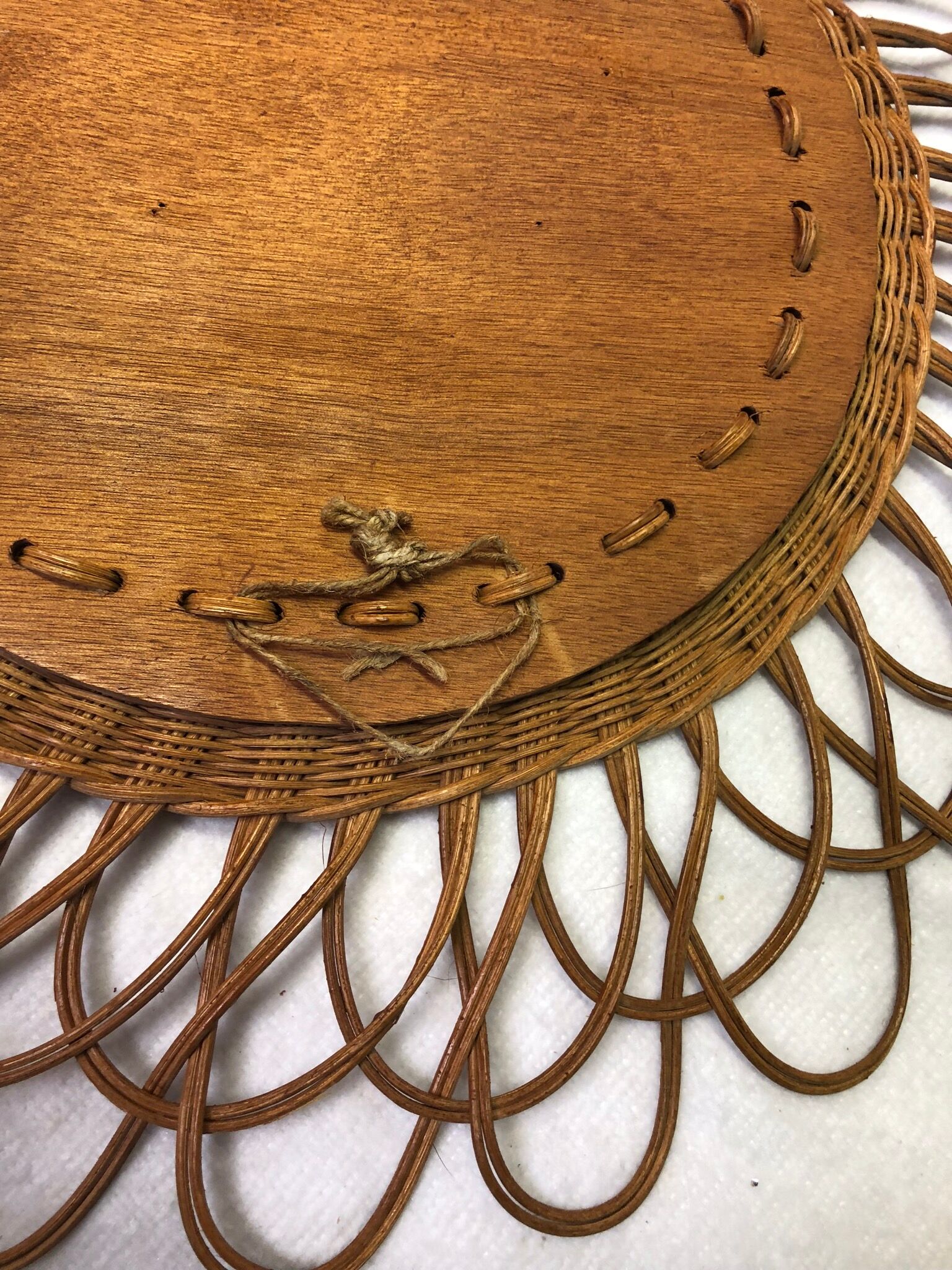 Vintage rattan Sun mirror 48cm
