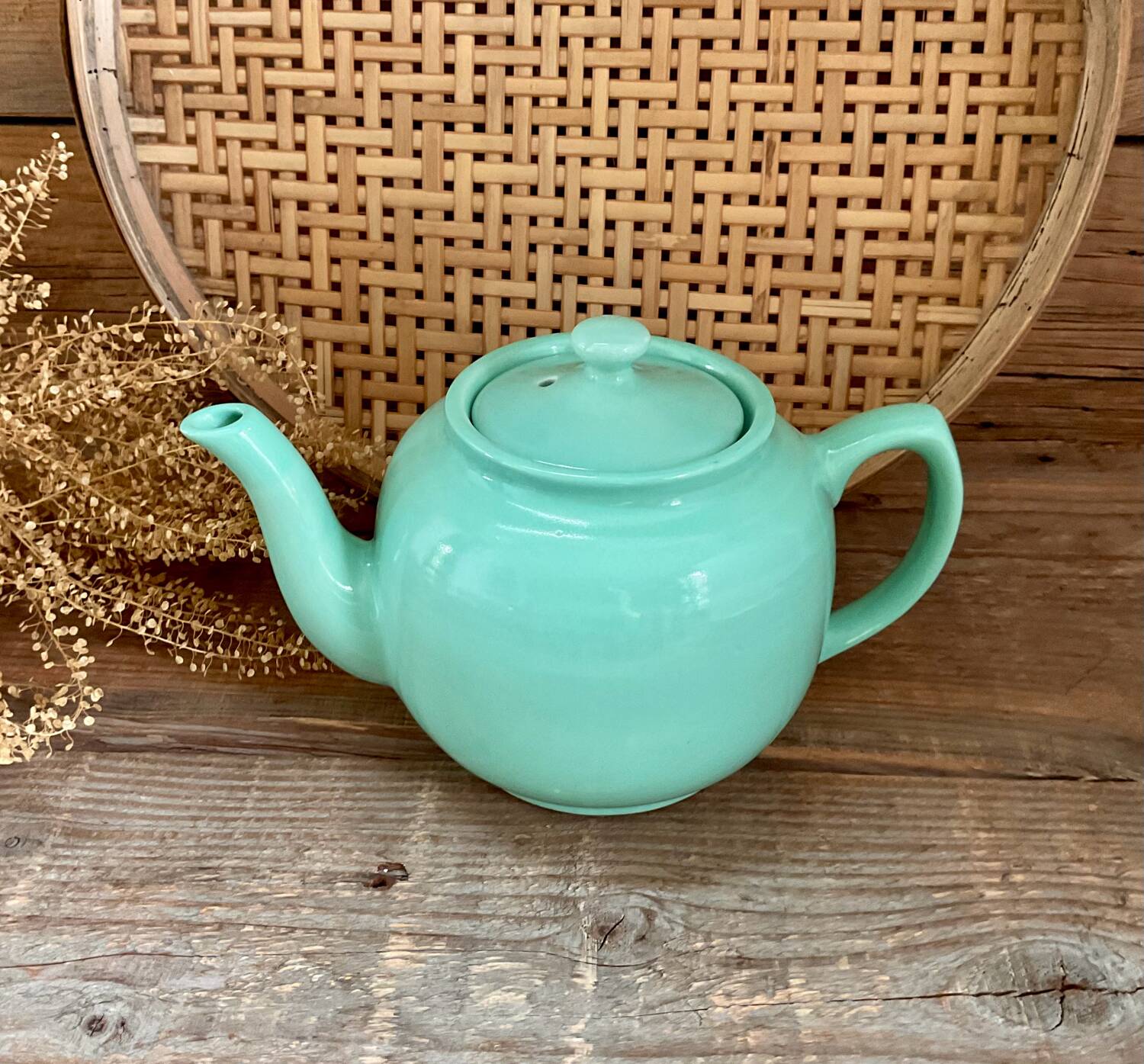 Vintage turquoise teapot