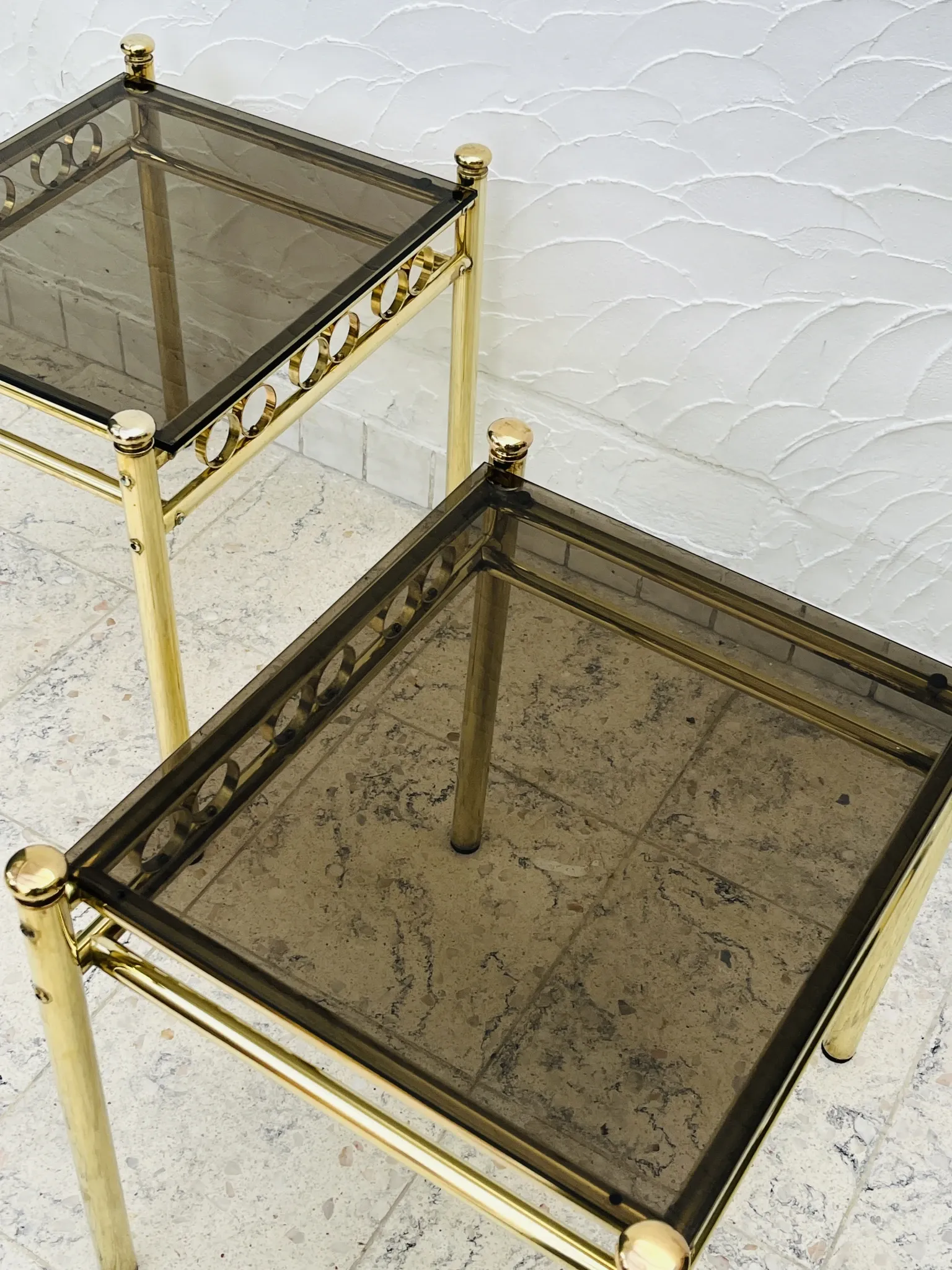 Pair of Belgo Chrome side tables