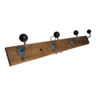 Wall coat rack with 4 hooks Wood & Bakelite