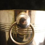 Silver metal champagne bucket net decoration and ring coves