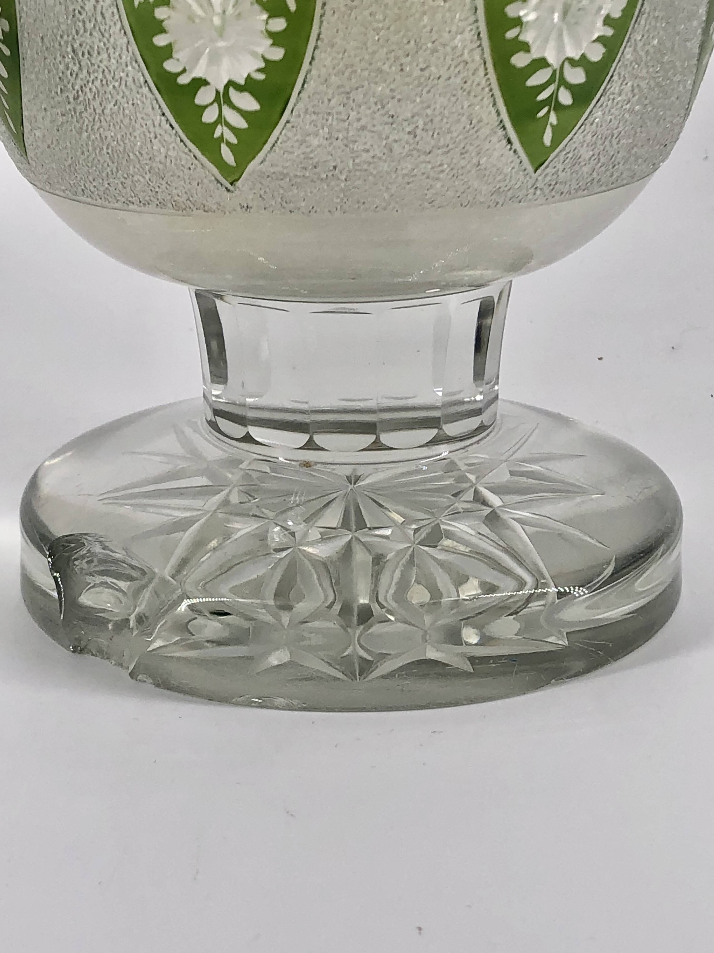 Bohemian Crystal Vase, Late 19th Century