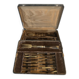 Ancienne ménagère de couteaux et service a salade XX siècle
