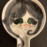 4 individual Italian ceramic stackable ashtrays with women's faces