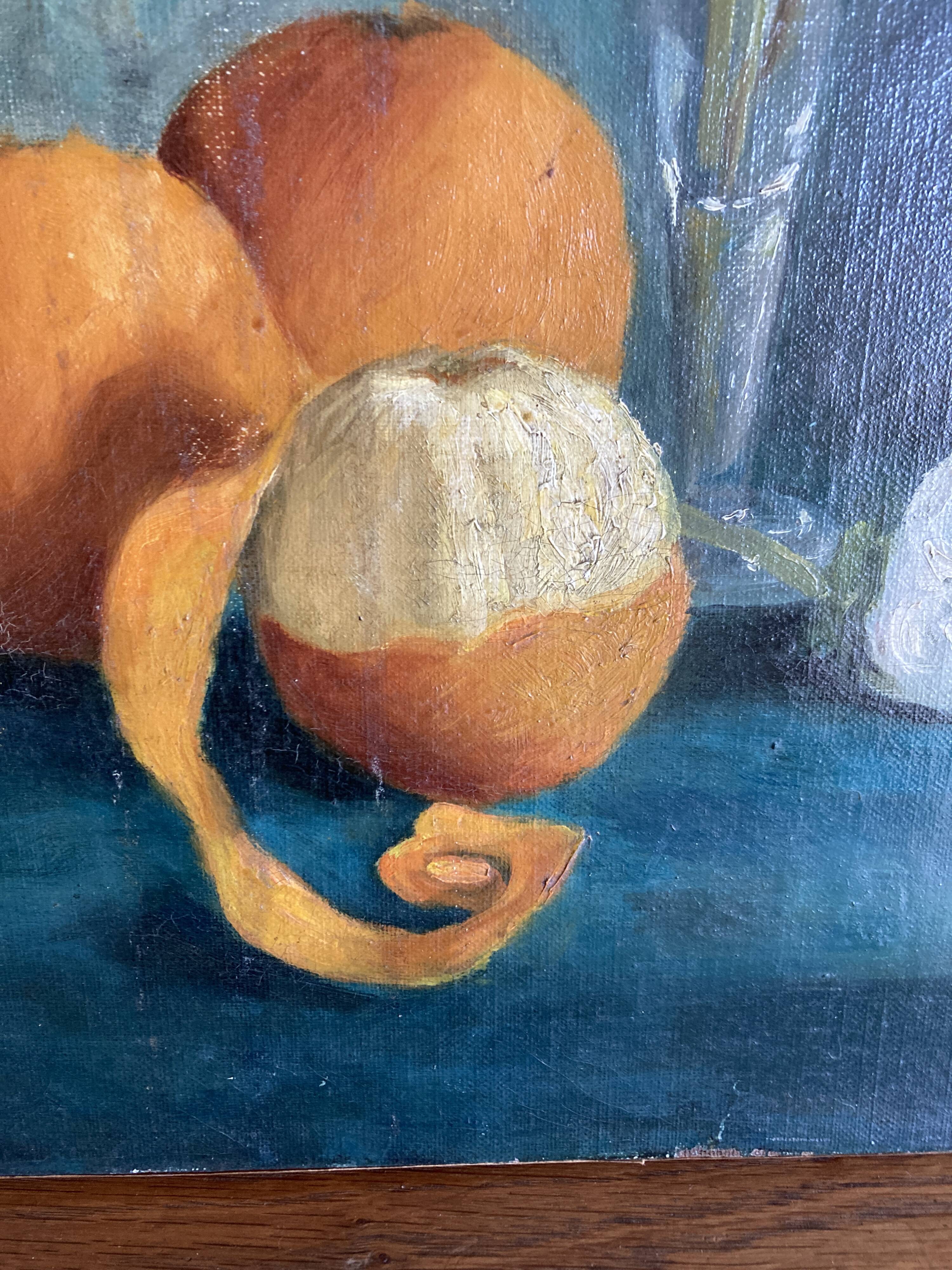 Oil on canvas anemone flowers 1920s