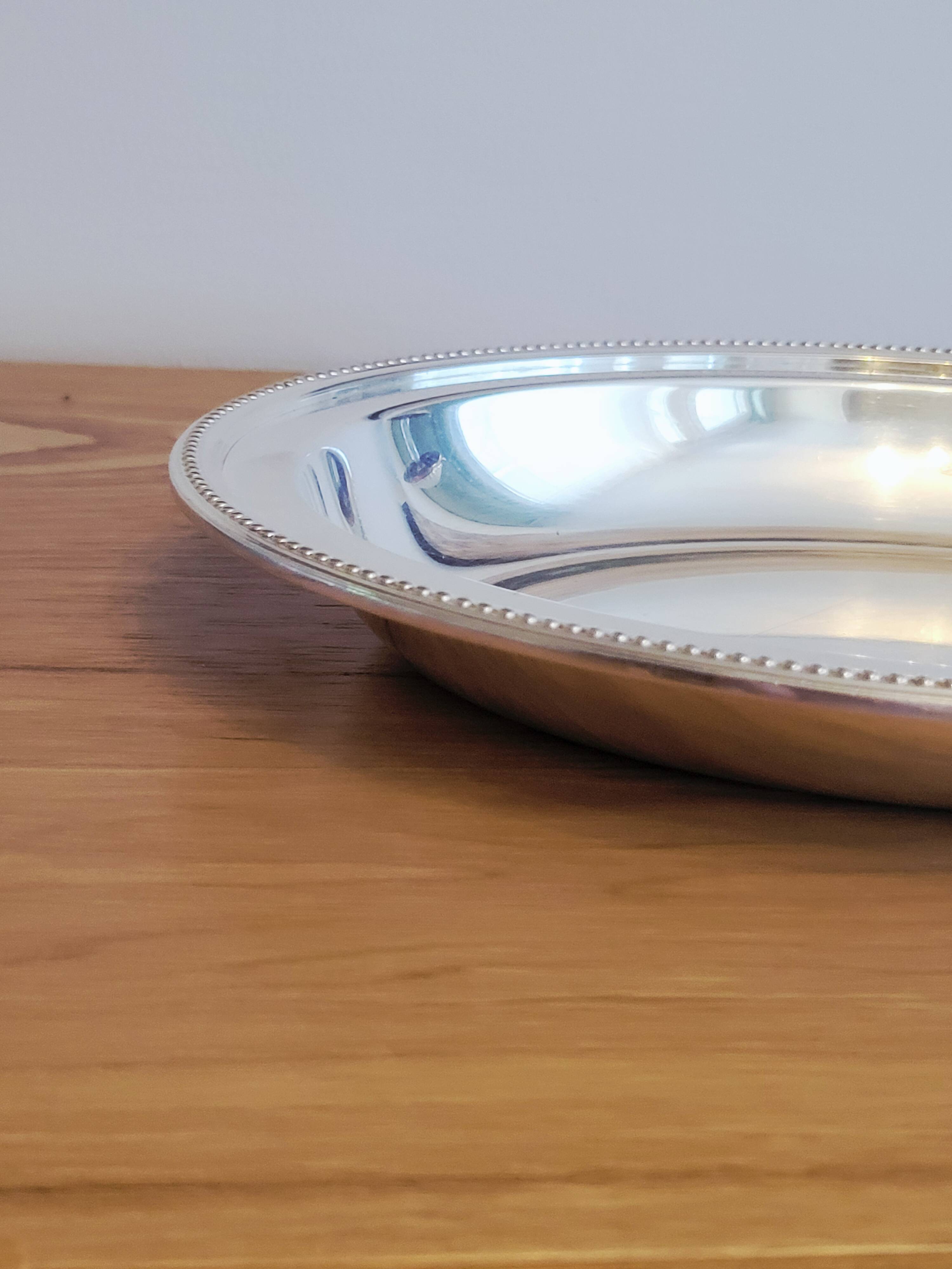 Oval Plateau Christofle Gallia In Silver-Plated Metal Beaded Frieze Basket Plaque