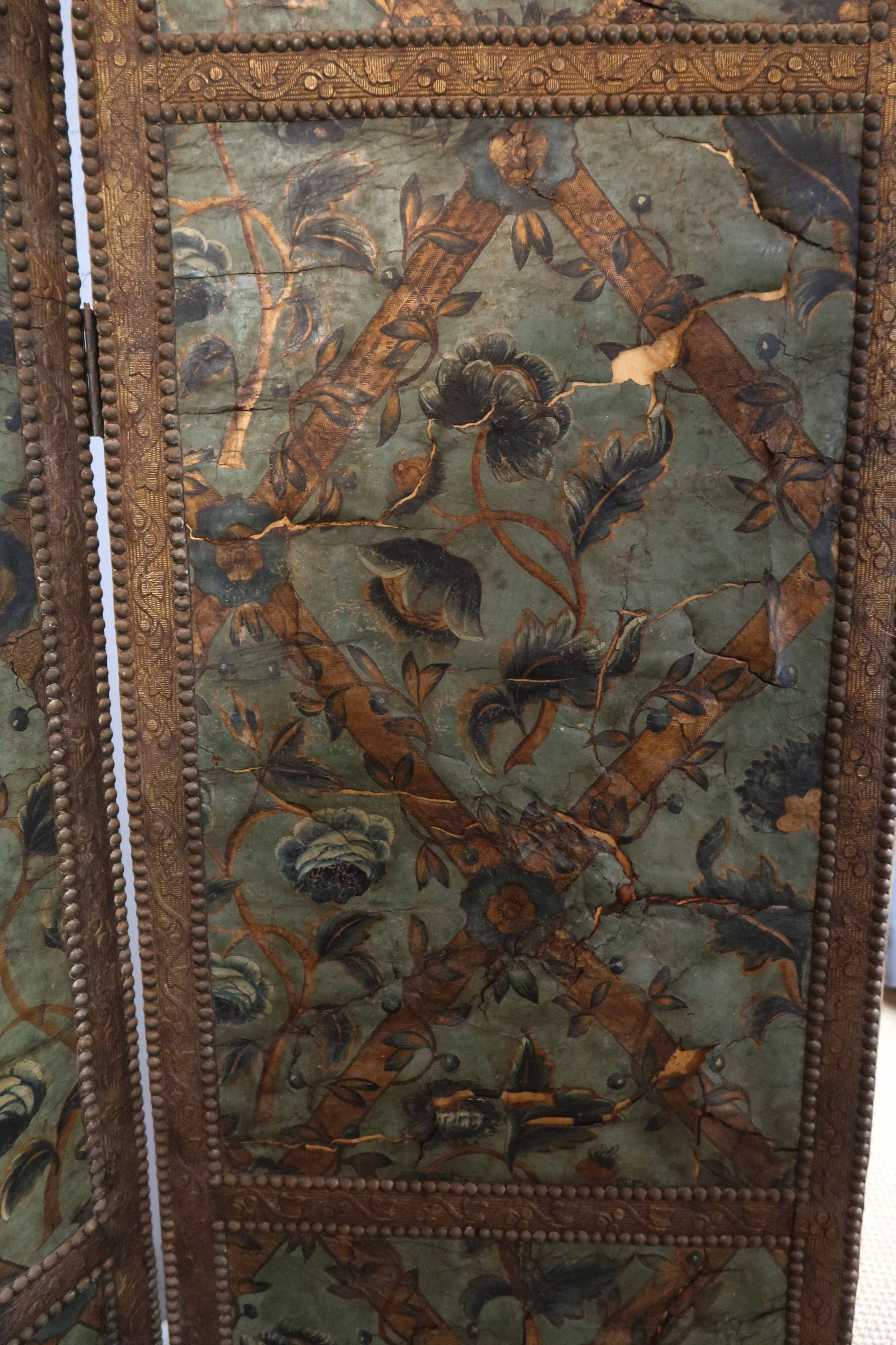17th century Cordoba leather screen