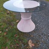John mc guire McGuire round dining table Sheaf of wheat bamboo
