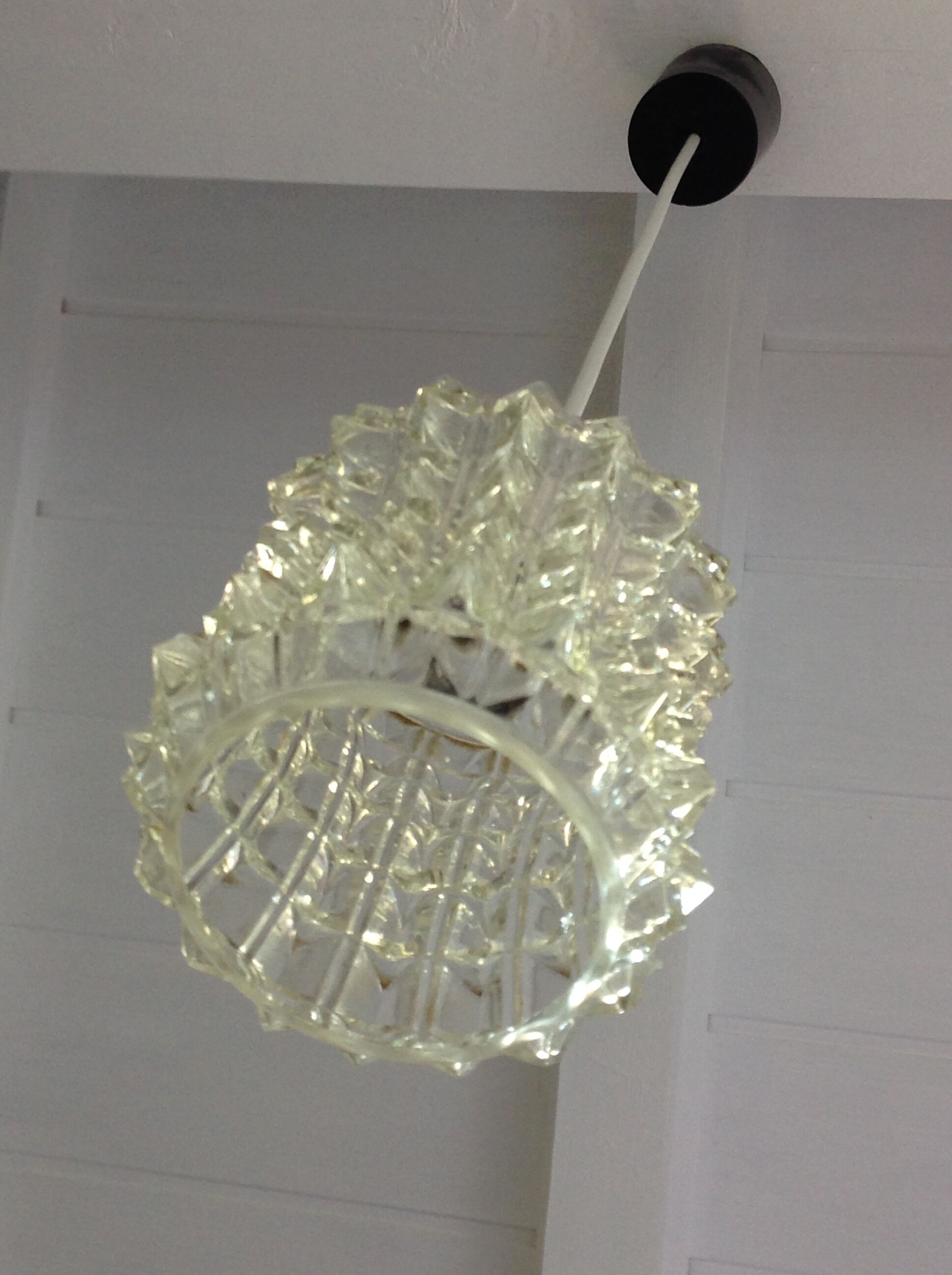 Structured glass bell lamp / vintage 60s / 70s