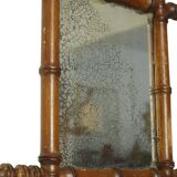 Antique Wooden Faux Bamboo Mirror France 40x34cm