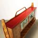 Vintage buffet in walnut veneer and glass, Italy, 1950s-1960s.