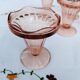 Suite of 6 pink glass ice cream bowls 70s/80s
