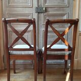 Paire de chaiss Restauration en acajou