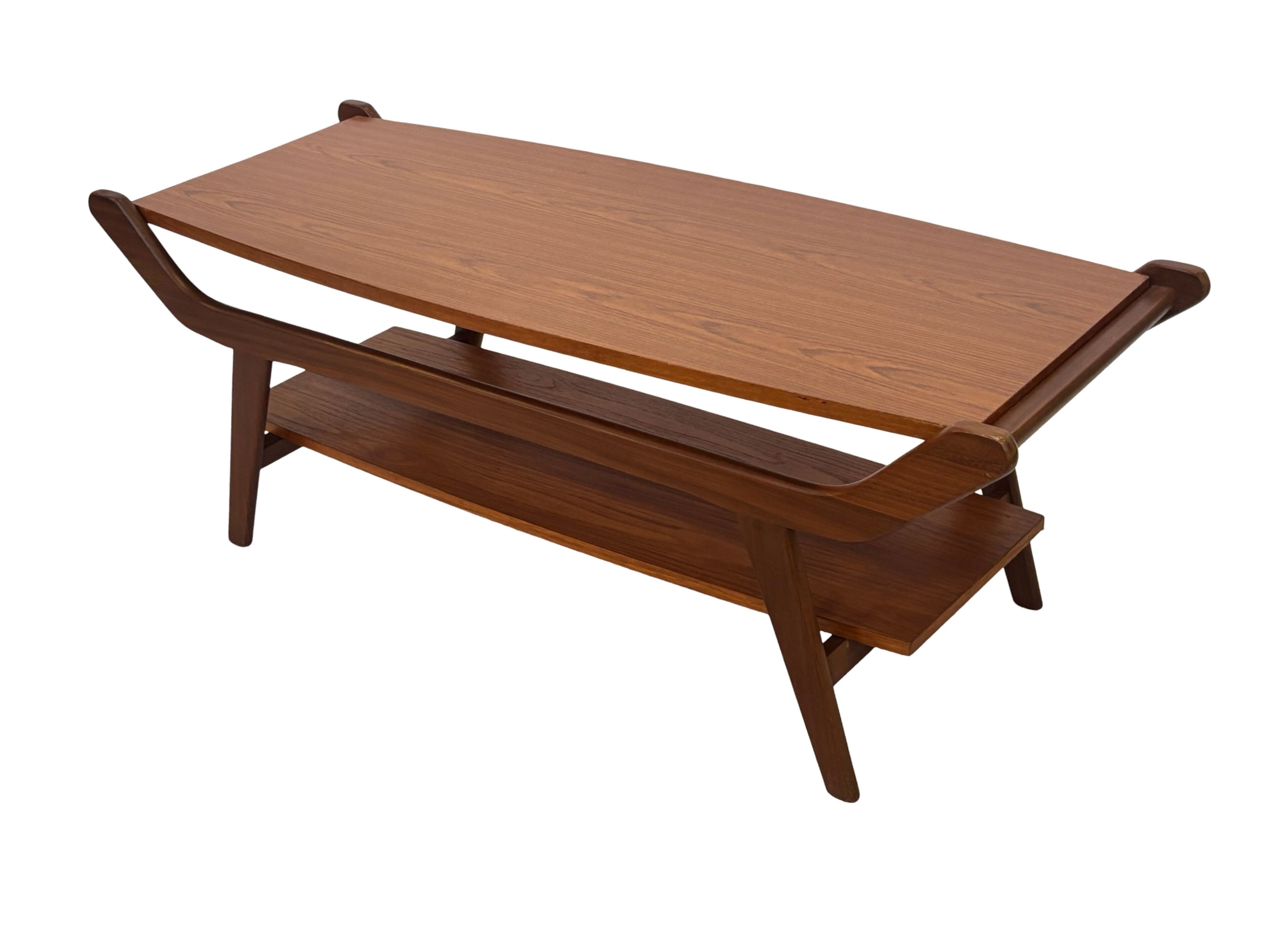 Vintage coffee table teak veneer 1960s design