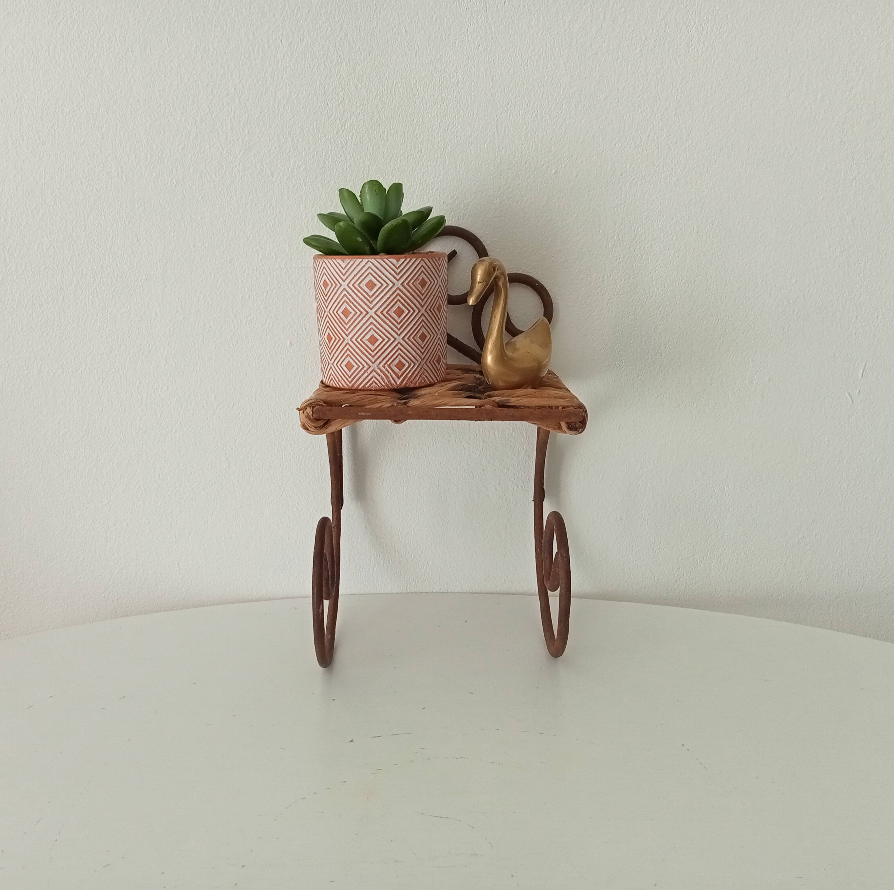 Antique wrought iron wall shelf