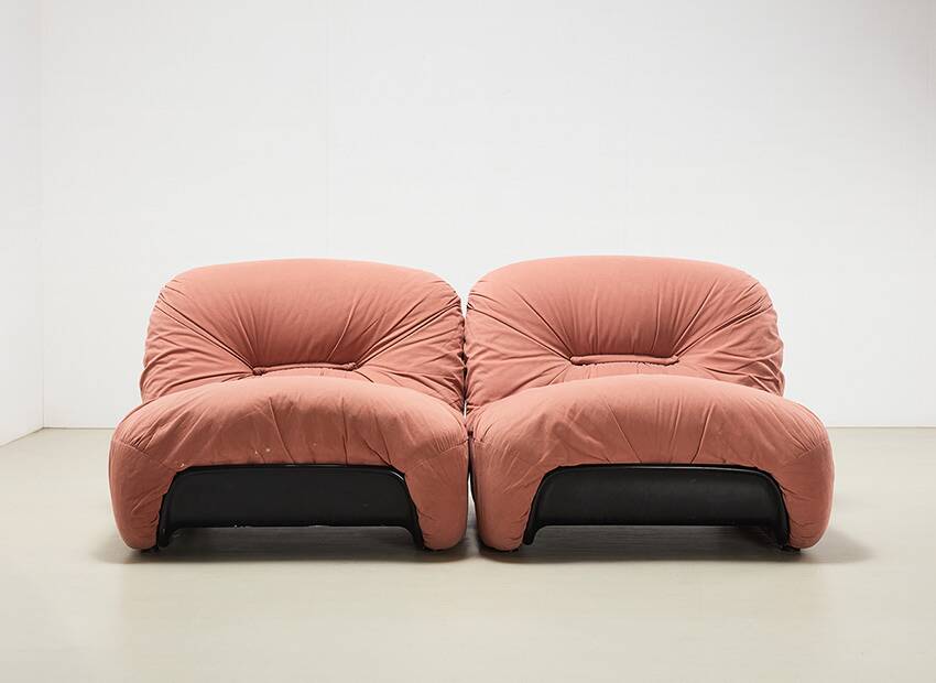 Diego Mattu Pair of Malu Lounge Chairs for 1P Italy 1970s