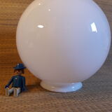 Globe 20cm en verre blanc ancien pour lampe suspension