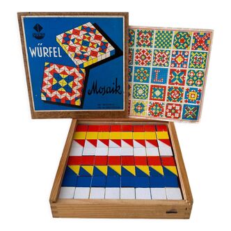 Dés Mosaic Vero, jeu vintage, jouet en bois