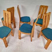 Ensemble de 6 chaises de salle à manger en pin danois, années 1970.