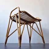 Rattan footstool for Rohé Noordwolde, The Netherlands 1960's