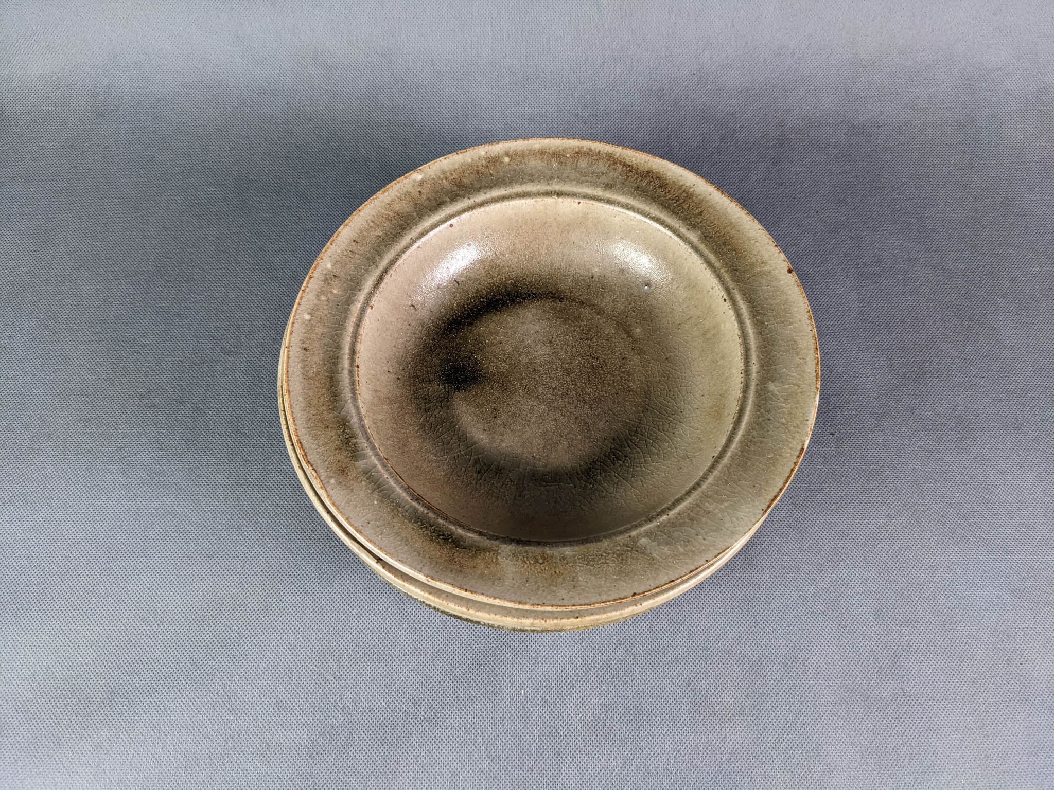 Blanot stoneware, series of 6 hollow plate vintage